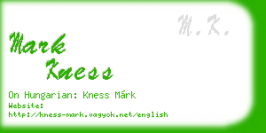 mark kness business card